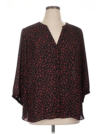 Pre-owned Nydj 3/4 Sleeve Blouse In Black