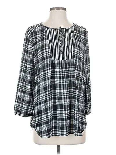 Pre-owned Nydj 3/4 Sleeve Blouse In Black
