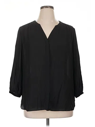 Pre-owned Nydj 3/4 Sleeve Blouse In Black