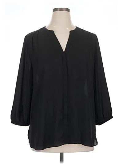 Pre-owned Nydj 3/4 Sleeve Blouse In Black