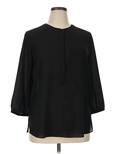 Pre-owned Nydj 3/4 Sleeve Blouse In Black