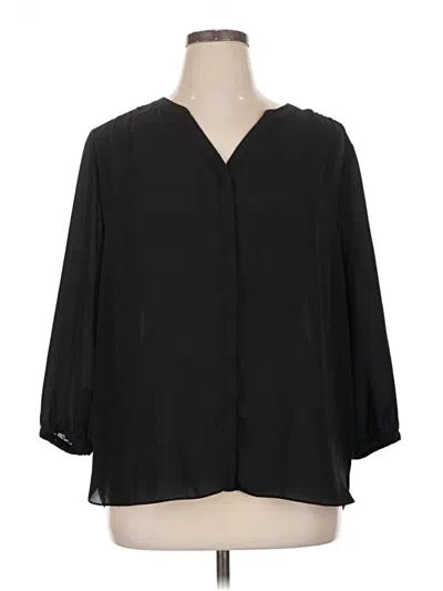 Pre-owned Nydj 3/4 Sleeve Blouse In Black