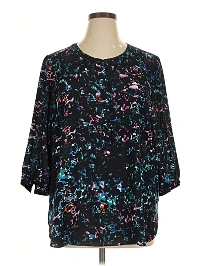 Pre-owned Nydj 3/4 Sleeve Blouse In Black
