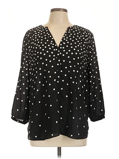 Pre-owned Nydj 3/4 Sleeve Blouse In Black