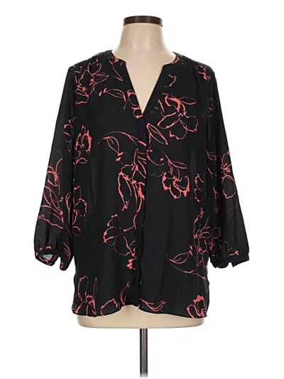 Pre-owned Nydj 3/4 Sleeve Blouse In Black