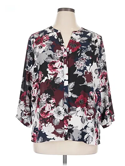 Pre-owned Nydj 3/4 Sleeve Blouse In Black