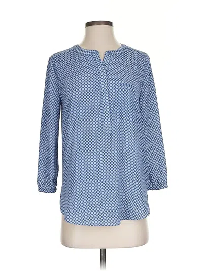Pre-owned Nydj 3/4 Sleeve Blouse In Blue