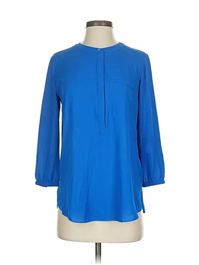 Pre-owned Nydj 3/4 Sleeve Blouse In Blue