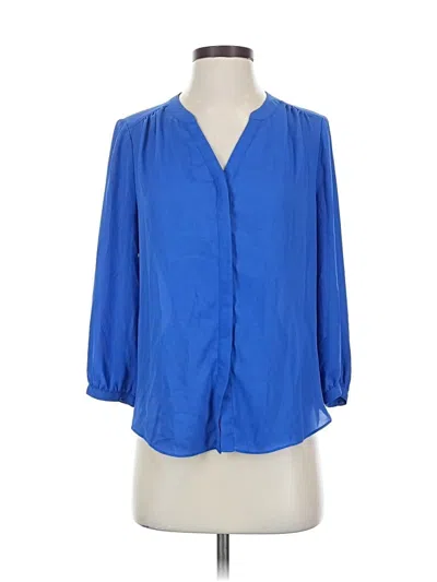 Pre-owned Nydj 3/4 Sleeve Blouse In Blue