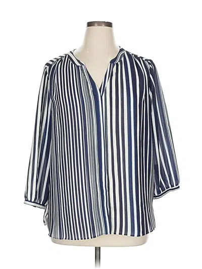 Pre-owned Nydj 3/4 Sleeve Blouse In Blue