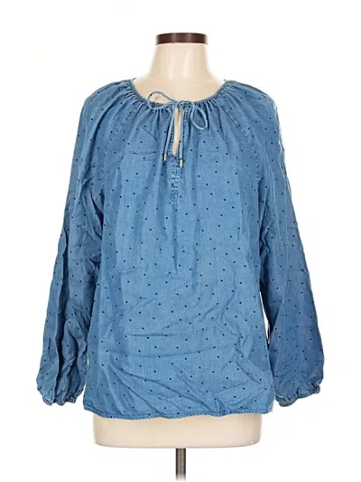Pre-owned Nydj 3/4 Sleeve Blouse In Blue