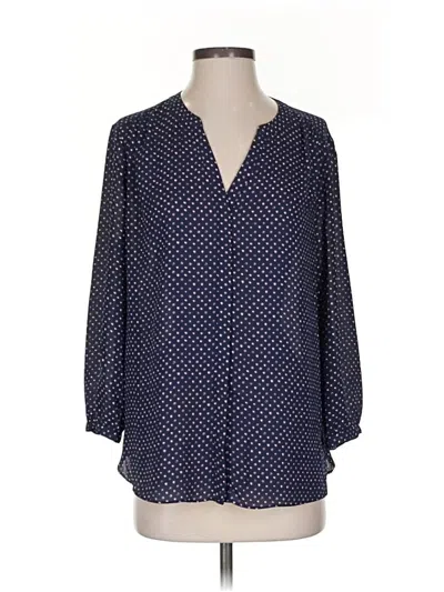 Pre-owned Nydj 3/4 Sleeve Blouse In Blue