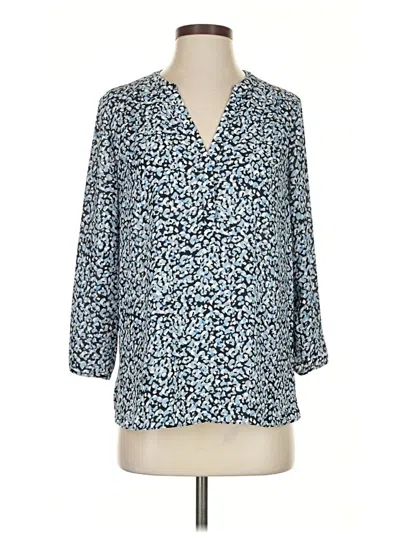 Pre-owned Nydj 3/4 Sleeve Blouse In Blue