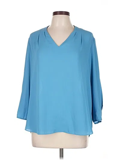 Pre-owned Nydj 3/4 Sleeve Blouse In Blue