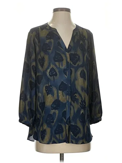 Pre-owned Nydj 3/4 Sleeve Blouse In Blue