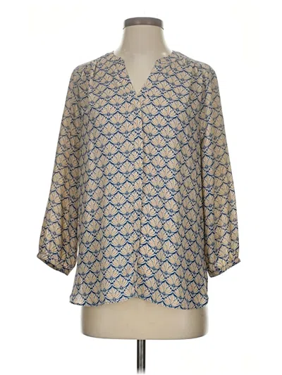 Pre-owned Nydj 3/4 Sleeve Blouse In Blue