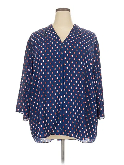 Pre-owned Nydj 3/4 Sleeve Blouse In Blue