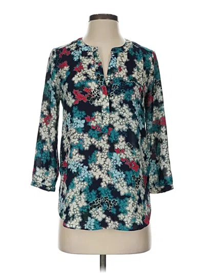 Pre-owned Nydj 3/4 Sleeve Blouse In Blue