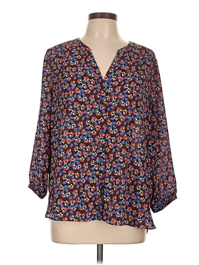 Pre-owned Nydj 3/4 Sleeve Blouse In Blue