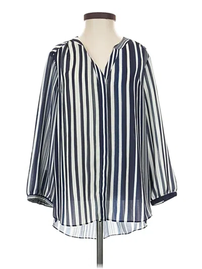 Pre-owned Nydj 3/4 Sleeve Blouse In Blue