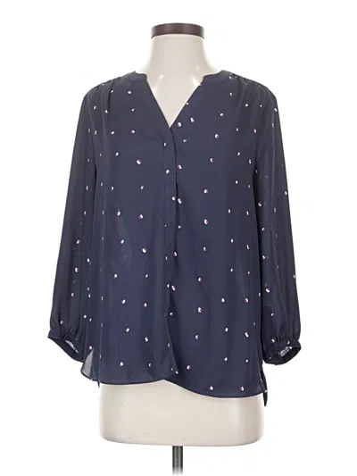 Pre-owned Nydj 3/4 Sleeve Blouse In Blue