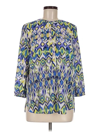 Pre-owned Nydj 3/4 Sleeve Blouse In Blue