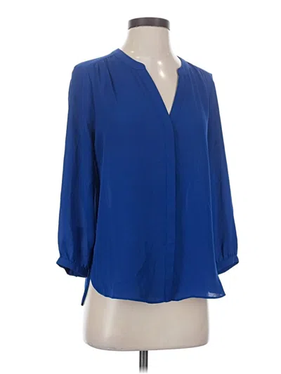 Pre-owned Nydj 3/4 Sleeve Blouse In Blue
