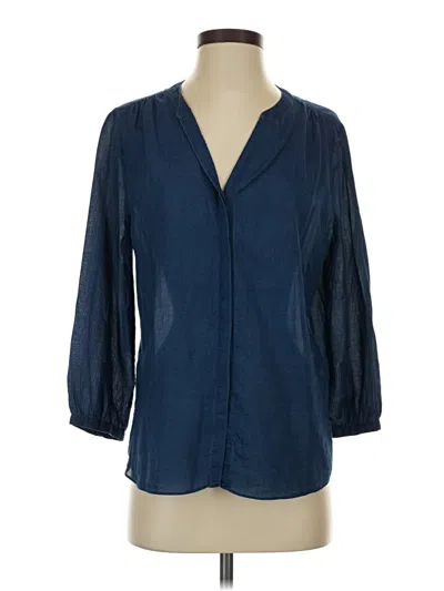 Pre-owned Nydj 3/4 Sleeve Blouse In Blue