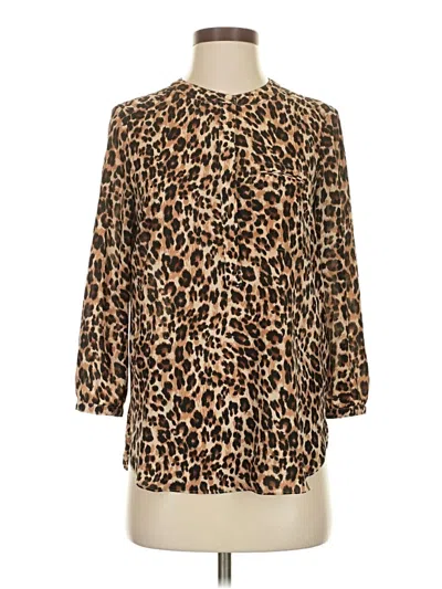 Pre-owned Nydj 3/4 Sleeve Blouse In Brown