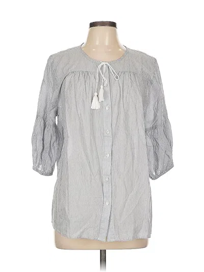 Pre-owned Nydj 3/4 Sleeve Blouse In Gray