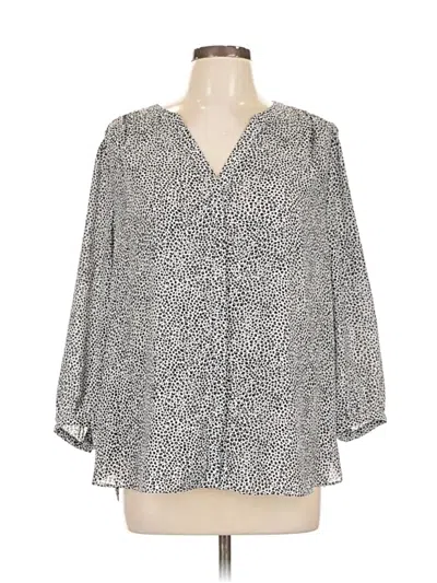 Pre-owned Nydj 3/4 Sleeve Blouse In Gray