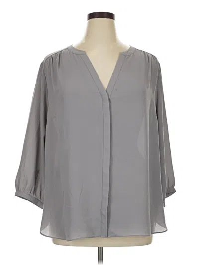 Pre-owned Nydj 3/4 Sleeve Blouse In Gray