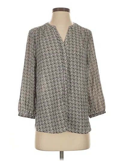 Pre-owned Nydj 3/4 Sleeve Blouse In Gray