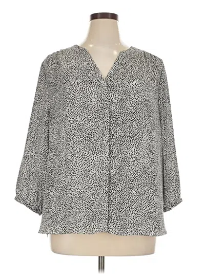 Pre-owned Nydj 3/4 Sleeve Blouse In Gray