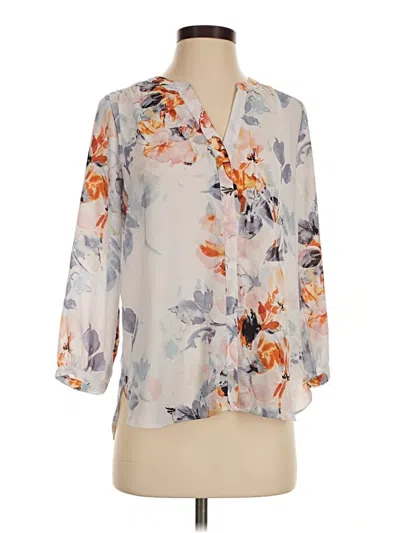 Pre-owned Nydj 3/4 Sleeve Blouse In Gray
