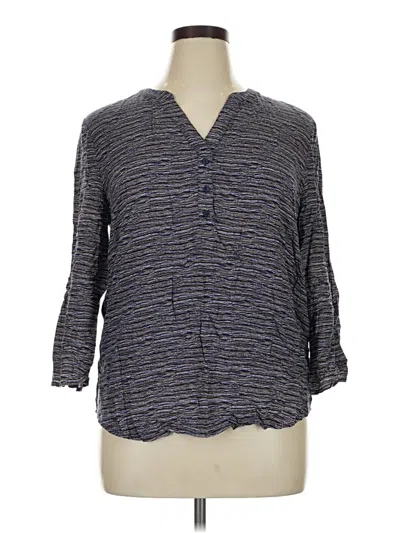 Pre-owned Nydj 3/4 Sleeve Blouse In Gray