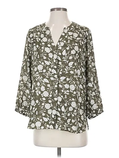 Pre-owned Nydj 3/4 Sleeve Blouse In Green