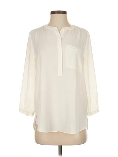 Pre-owned Nydj 3/4 Sleeve Blouse In Ivory