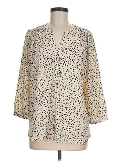 Pre-owned Nydj 3/4 Sleeve Blouse In Ivory