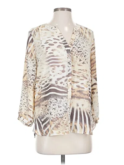Pre-owned Nydj 3/4 Sleeve Blouse In Ivory