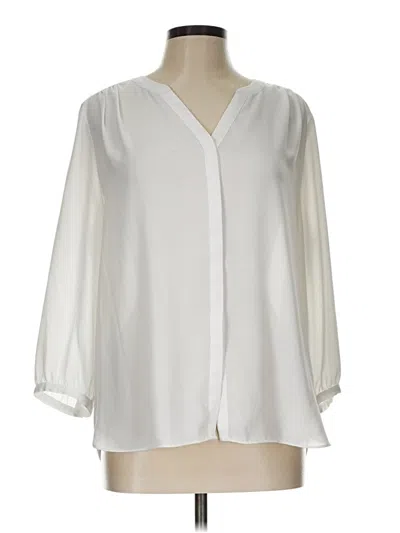 Pre-owned Nydj 3/4 Sleeve Blouse In Ivory