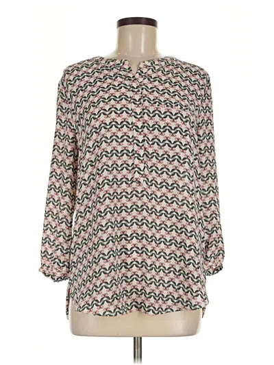 Pre-owned Nydj 3/4 Sleeve Blouse In Ivory