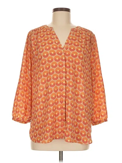 Pre-owned Nydj 3/4 Sleeve Blouse In Orange