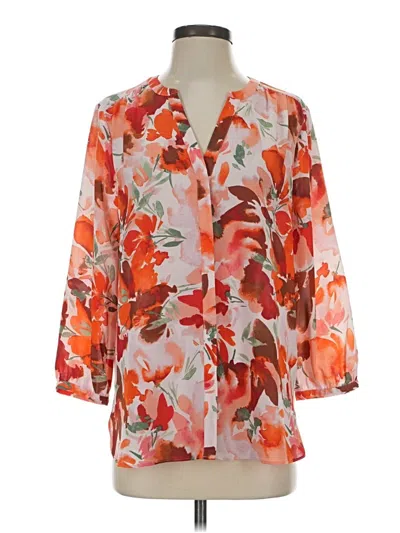 Pre-owned Nydj 3/4 Sleeve Blouse In Orange