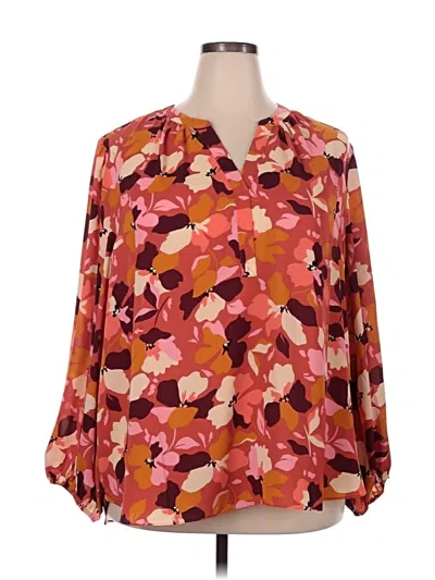 Pre-owned Nydj 3/4 Sleeve Blouse In Orange