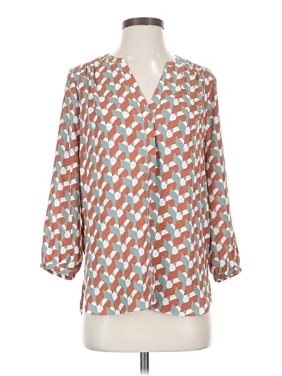 Pre-owned Nydj 3/4 Sleeve Blouse In Orange