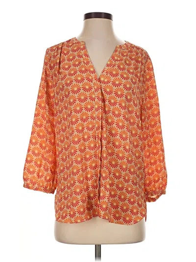 Pre-owned Nydj 3/4 Sleeve Blouse In Orange