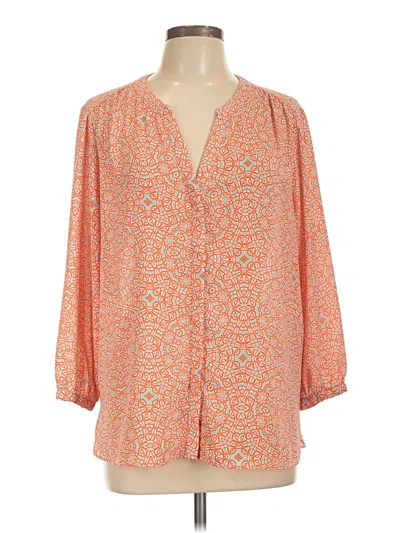 Pre-owned Nydj 3/4 Sleeve Blouse In Orange