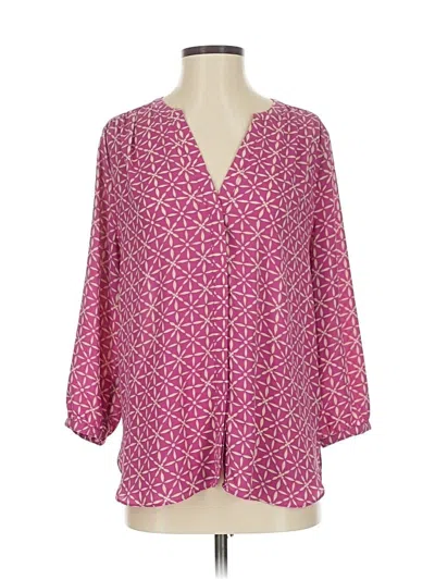 Pre-owned Nydj 3/4 Sleeve Blouse In Pink