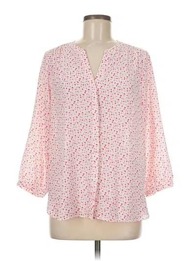 Pre-owned Nydj 3/4 Sleeve Blouse In Pink